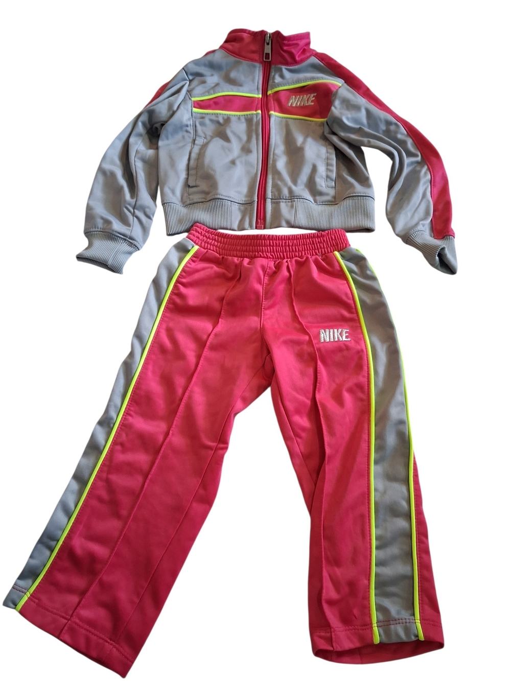 Nike Kids Pink and Gray Track Jacket & Pants Set